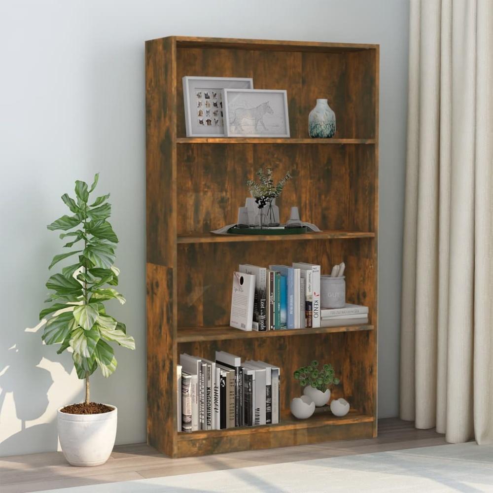 vidaXL Bücherregal 4 Fächer Räuchereiche 80x24x142 cm Holzwerkstoff 815390 Bild 1