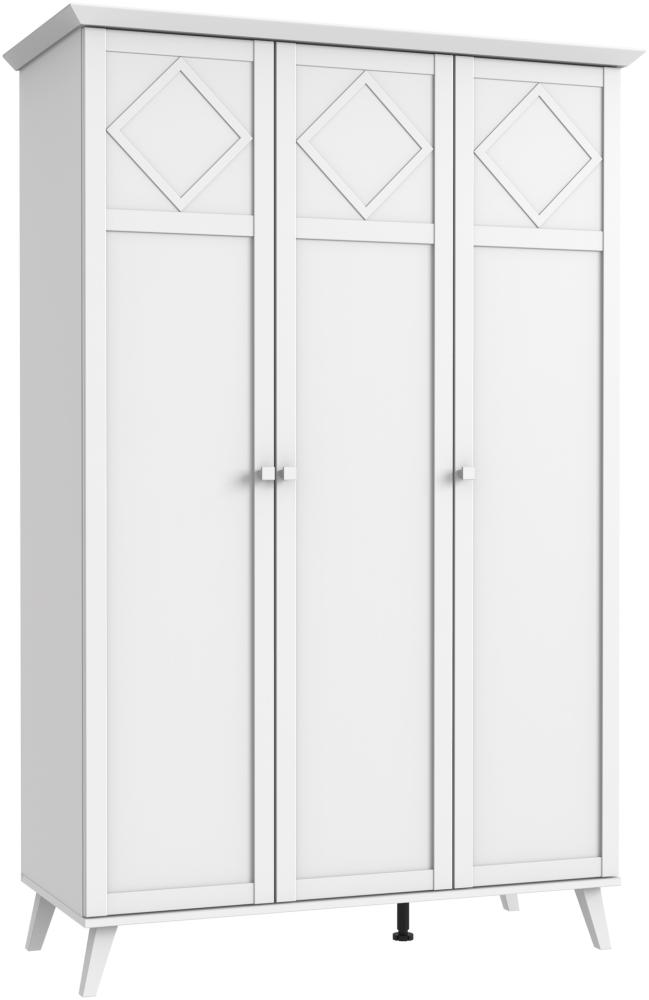 Drehtürenschrank >VICTOR< (BxHxT: 125x203x55 cm) in WEISS - 125x203x55cm (BxHxT) Bild 1