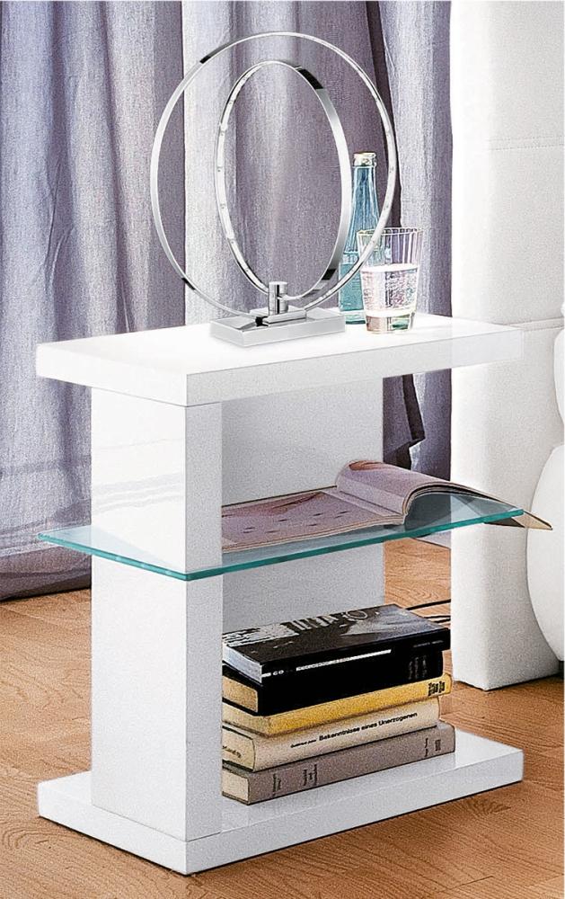 Beistelltisch >Chill< in Weiß Hochglanz - 40x60x40cm (BxHxT) Bild 1