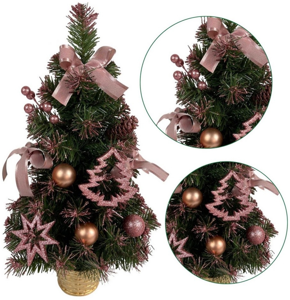 Sarcia. eu Künstlicher Weihnachtsbaum Künstlicher Weihnachtsbaum mit rosa Ornamenten in einem Topf 50cm Bild 1