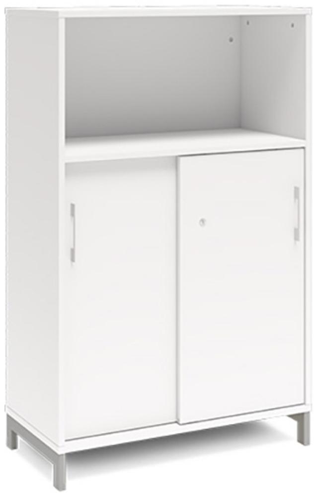 Büroschrank DNA 800x1275 mm Weiß/Weiß Schiebetür 3A4 Bild 1
