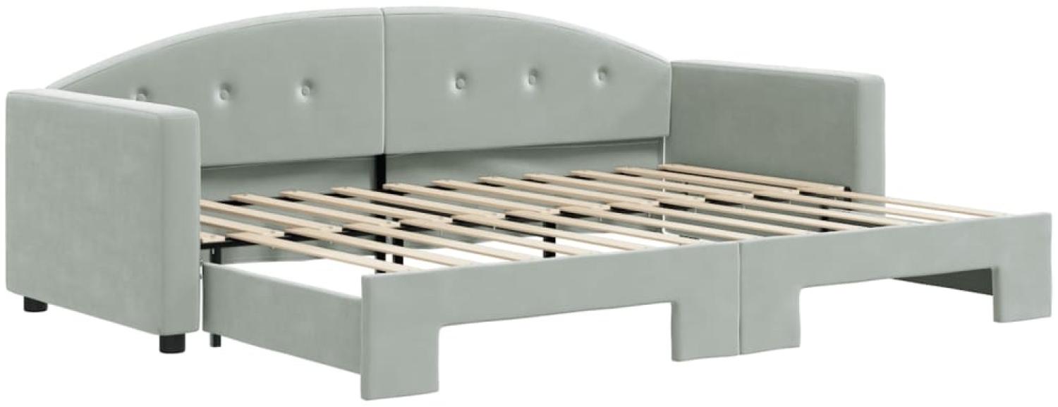 vidaXL Tagesbett Ausziehbar Hellgrau 80x200 cm Samt 3197294 Bild 1