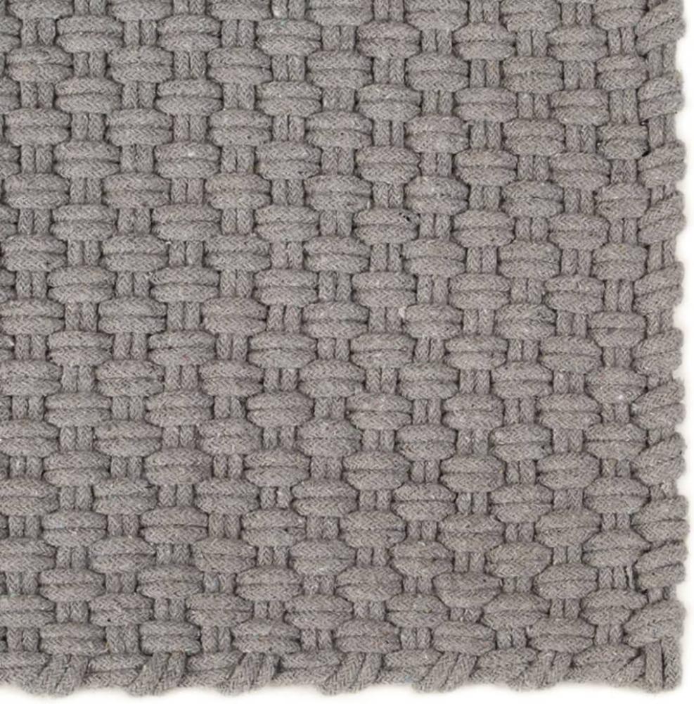 vidaXL Teppich Rechteckig Grau 120x180 cm Baumwolle 345121 Bild 1