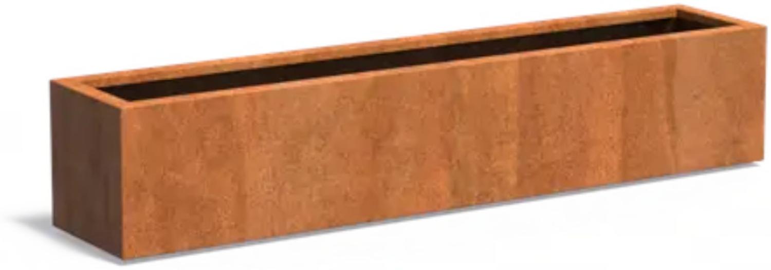 Adezz Pflanzgefäß Carrez Standard Rechteck aus Corten-Stahl Pflanzkübel Größe 200x40x40 cm Bild 1