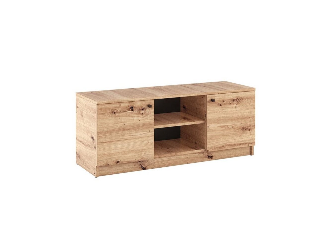 Beautysofa TV-Schrank kleiner Schrank mit offenen Regalen für den Fernseher (eiche artisan) 2 Türen öffnen, B:120/H:48,5/T:40cm Bild 1