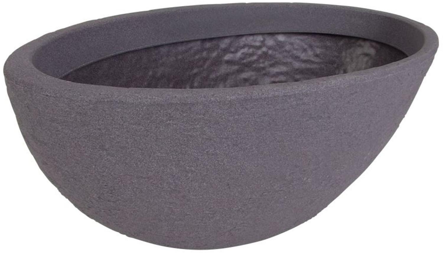 Ovaler Pflanztopf Stone 70x40cm Grau Bild 1