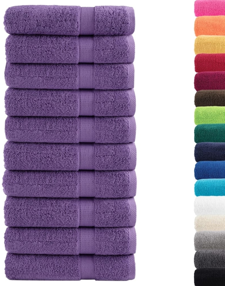 vidaXL Premium-Handtücher SOLUND 10 Stk. Lila 50x100 cm 600 g/m² 137355 Bild 1