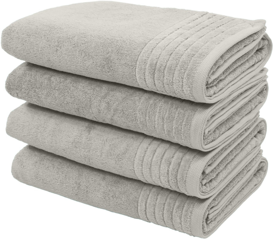 my home Duschtücher Sanremo Premium, Premium Handtücher, 600 gr/m², 70x140cm, Frottier (Set, 4-St), mit Bordüre, flauschig und weich, dicke Qualität, 5 Jahre Garantie Bild 1