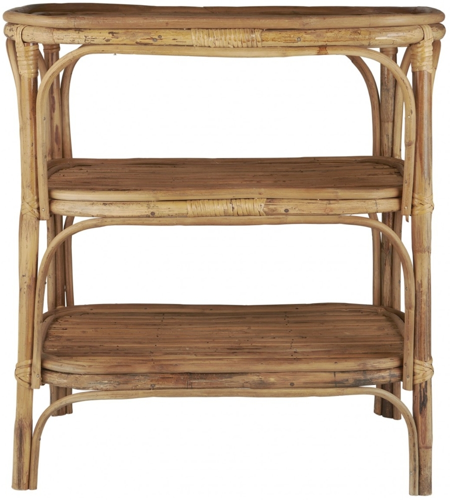 Ib Laursen - Beistelltische Tisch mit 2 Ablagen Regal Rattan 40x61x56cm 30969-00 Bild 1