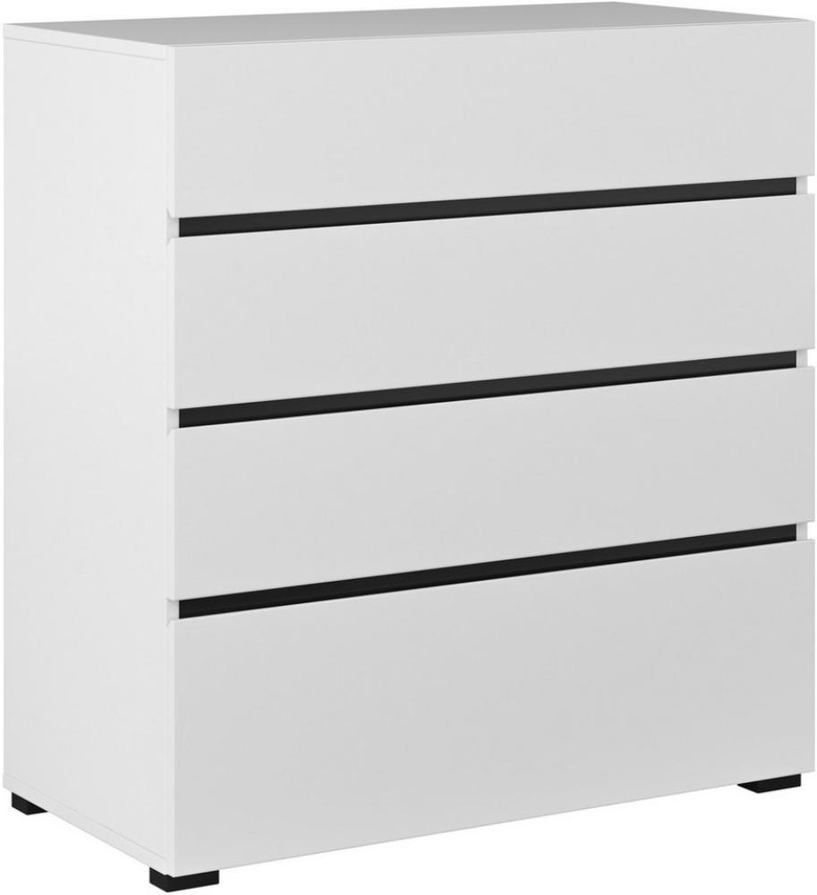 INOSIGN Kommode Cross, moderne grifflose Schubladenkommode, 80x40x85cm (BxTxH), Schubladenschrank, Sideboard mit 4 Schubkasten Bild 1