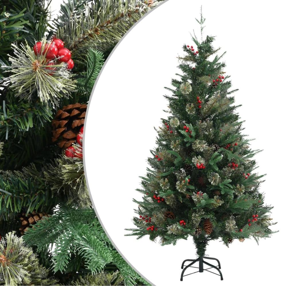 vidaXL Weihnachtsbaum mit Zapfen Grün 150 cm PVC & PE 340526 Bild 1