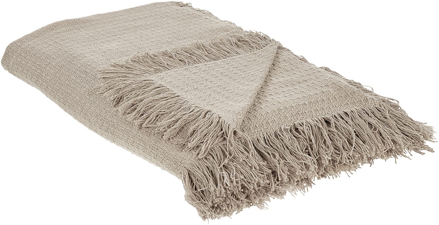 Tagesdecke YERBENT Baumwolle 200 x 220 cm Taupe Kein Muster Bild 1