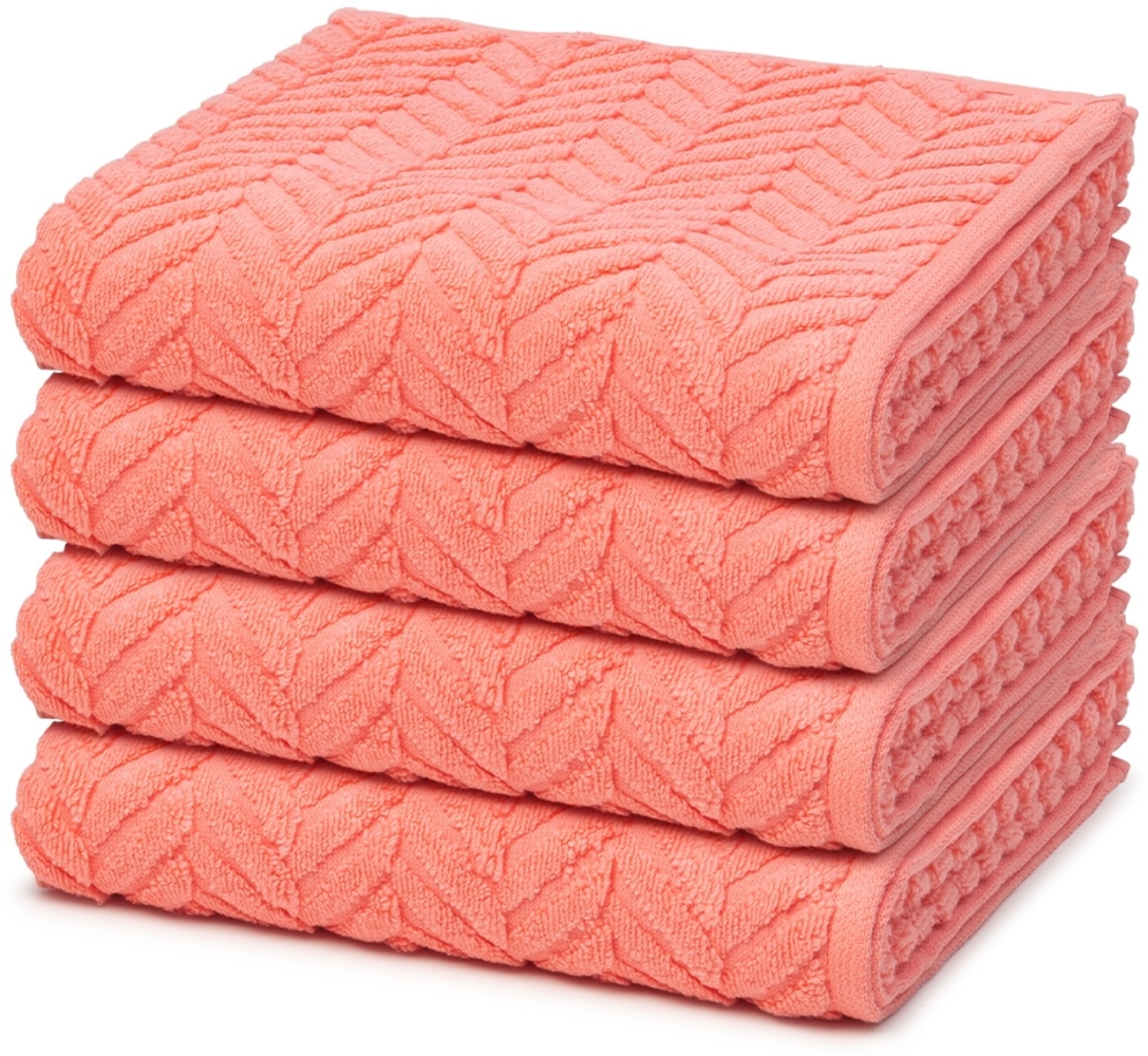 Ross Sensual Skin Zopf 4 tlg. Frottier-Set - 4 X Handtuch (50 X 100cm) - 500 g/m2 - Peach Pink Bild 1