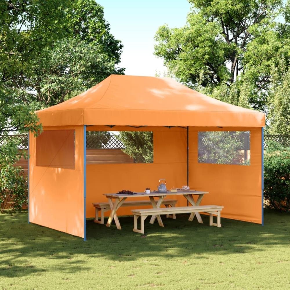 vidaXL Partyzelt Faltbar Pop-Up mit 3 Seitenteilen Orange 4005017 Bild 1