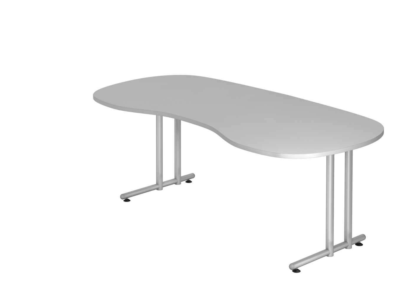 Nierentisch NS20 C-Fuß 200x100cm Grau Gestellfarbe: Silber Bild 1