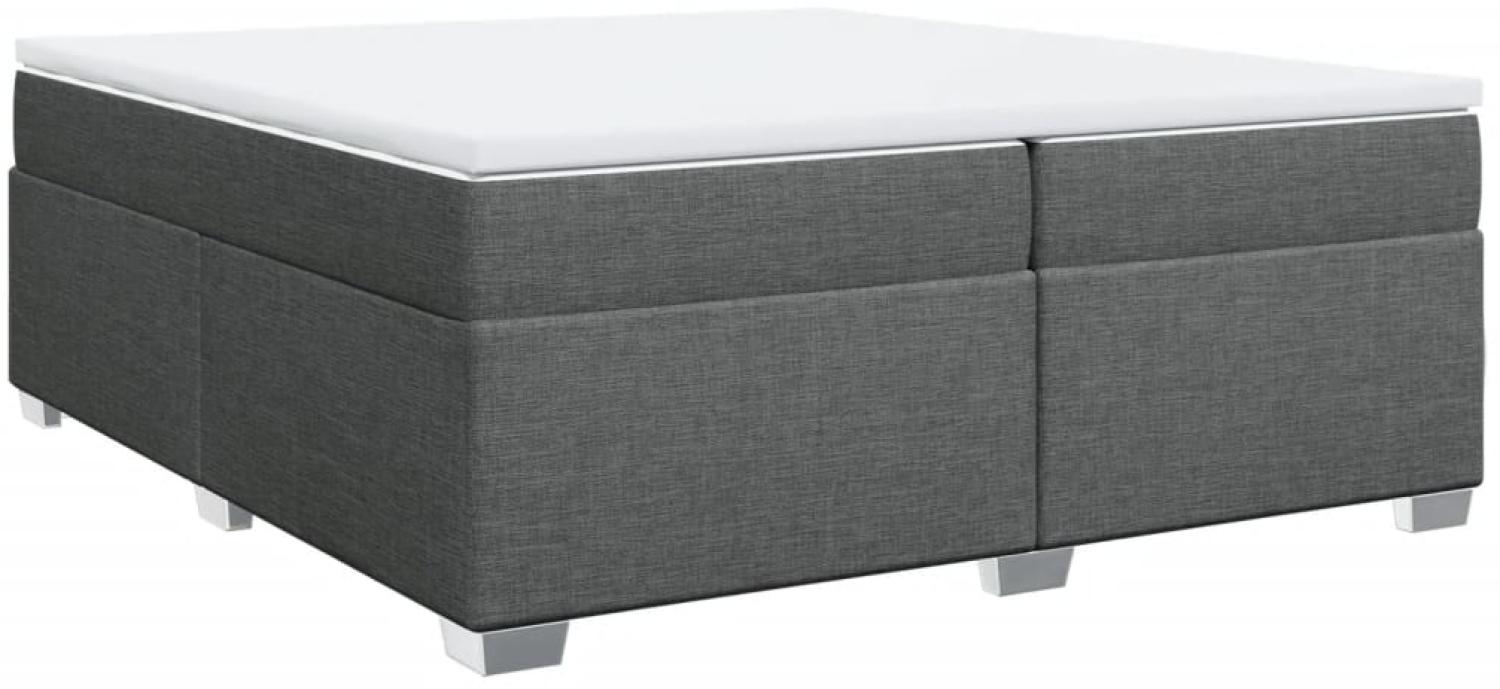vidaXL Boxspringbett mit Matratze Dunkelgrau 200x200 cm Stoff 3285159 Bild 1