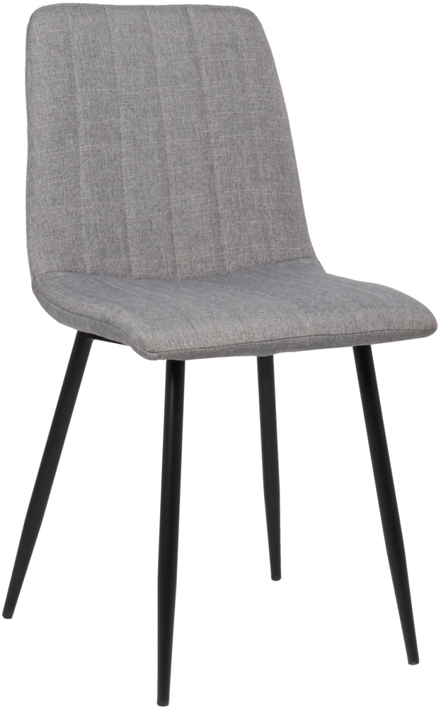 DELUKE® Stuhl LENZ Stoff - 88 x 45 x 53 cm, grau, Metall Gestell Stühle Esszimmerstühle Stuhl Esszimmer Esstisch Stühle Küchenstuhl Bild 1