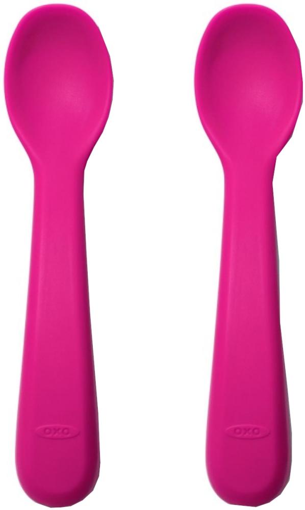 OXO Tot Silikonlöffel Pink 2er - Set Rosa Bild 1