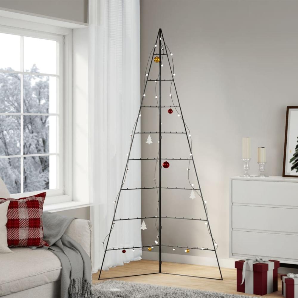 vidaXL Metall-Weihnachtsbaum zum Dekorieren Schwarz 210 cm 4018960 Bild 1