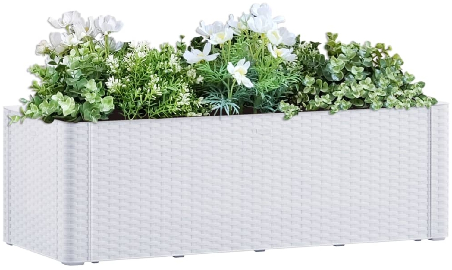 vidaXL Garten-Hochbeet mit Selbstbewässerungssystem Weiß 100 x 43 x 33 cm 313959 Bild 1