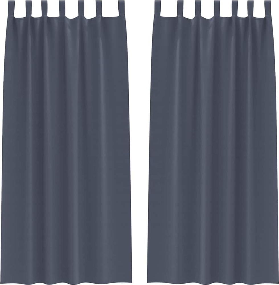 vidaXL Verdunkelungs-Vorhänge mit Ringen 2 pcs Anthrazit 260 x 140 cm 4107562 Bild 1