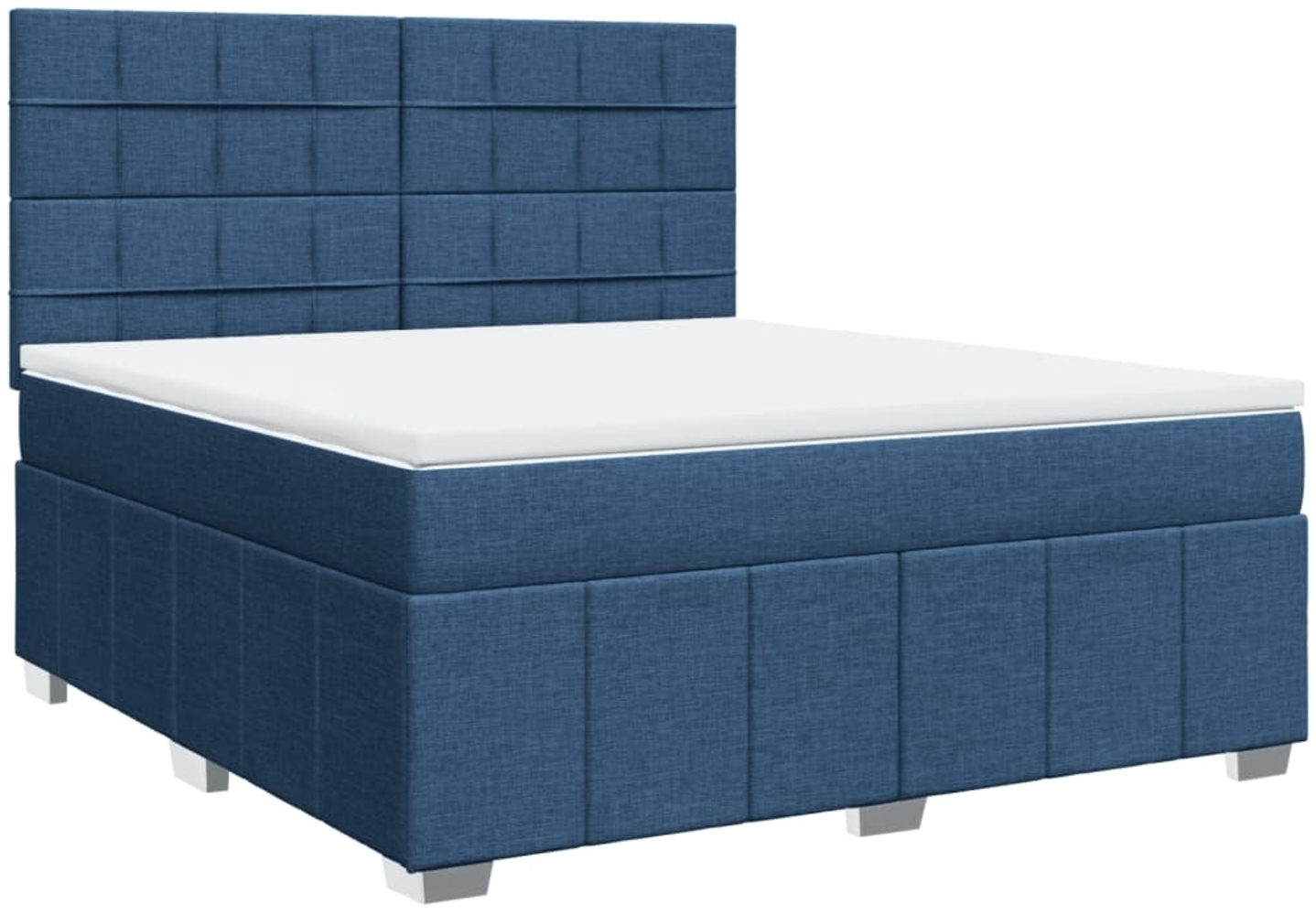 vidaXL Boxspringbett mit Matratze Blau 180x200 cm Stoff 3291753 Bild 1