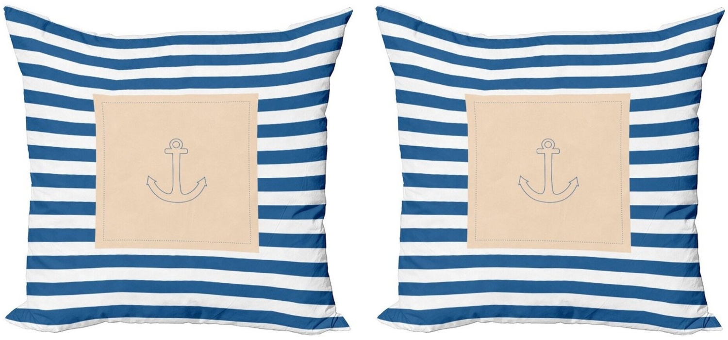 Abakuhaus Kissenbezüge Modern Accent Doppelseitiger Digitaldruck, (2 Stück), Harbor-Streifen Maritime Anchor Bild 1