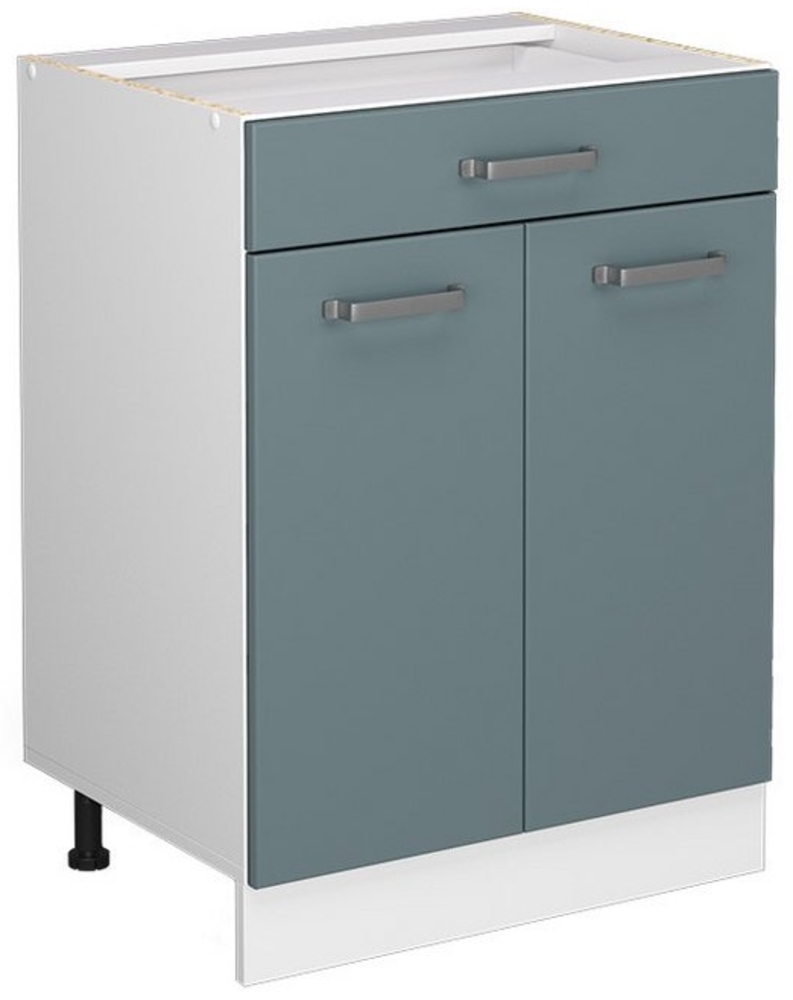 Vicco Küchenunterschrank R-Line, Blau-Grau/Weiß, 60 cm mit Schublade, ohne Arbeitsplatte Bild 1