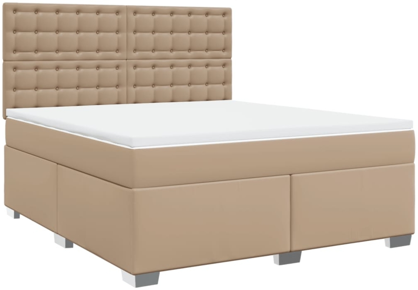 vidaXL Boxspringbett Matratze Cappuccino-Braun 180x200 cm Kunstleder 3290735 Bild 1