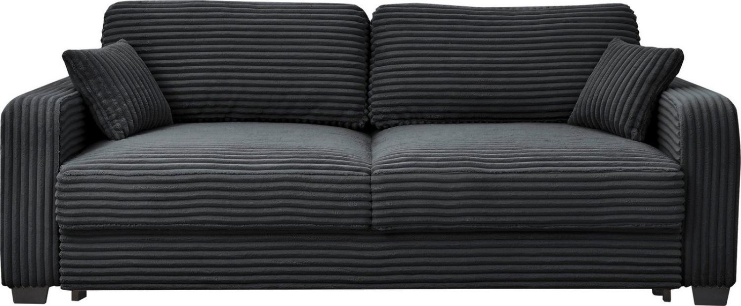 Sofa Carrara von ED Exciting Design mit Schlaffunktion, Liftbeschlag, Bettkasten und Mikrofaserbezug Ambience Farbe Schwarz Bild 1