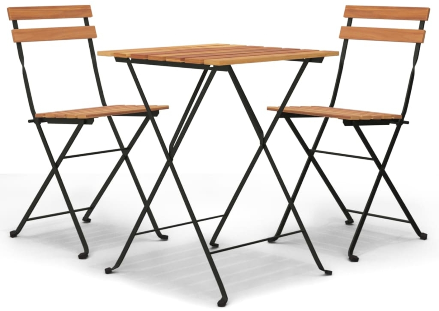 vidaXL 3-tlg. Bistro-Set Klappbar Massivholz Teak und Stahl 319977 Bild 1