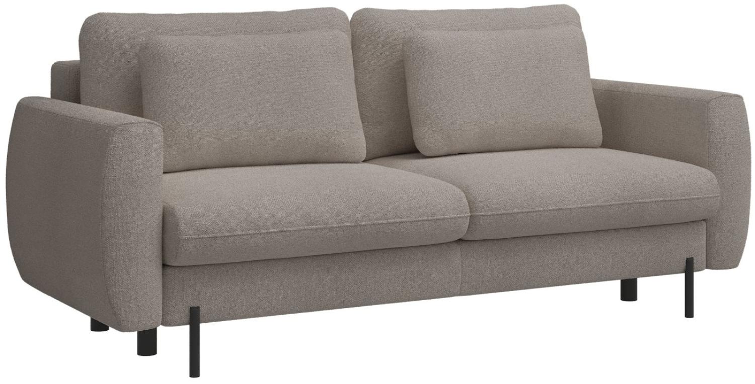 Selsey RANE - Sofa mit Schlaffunktion und Bouclé-Bezug, hellbraun Bild 1