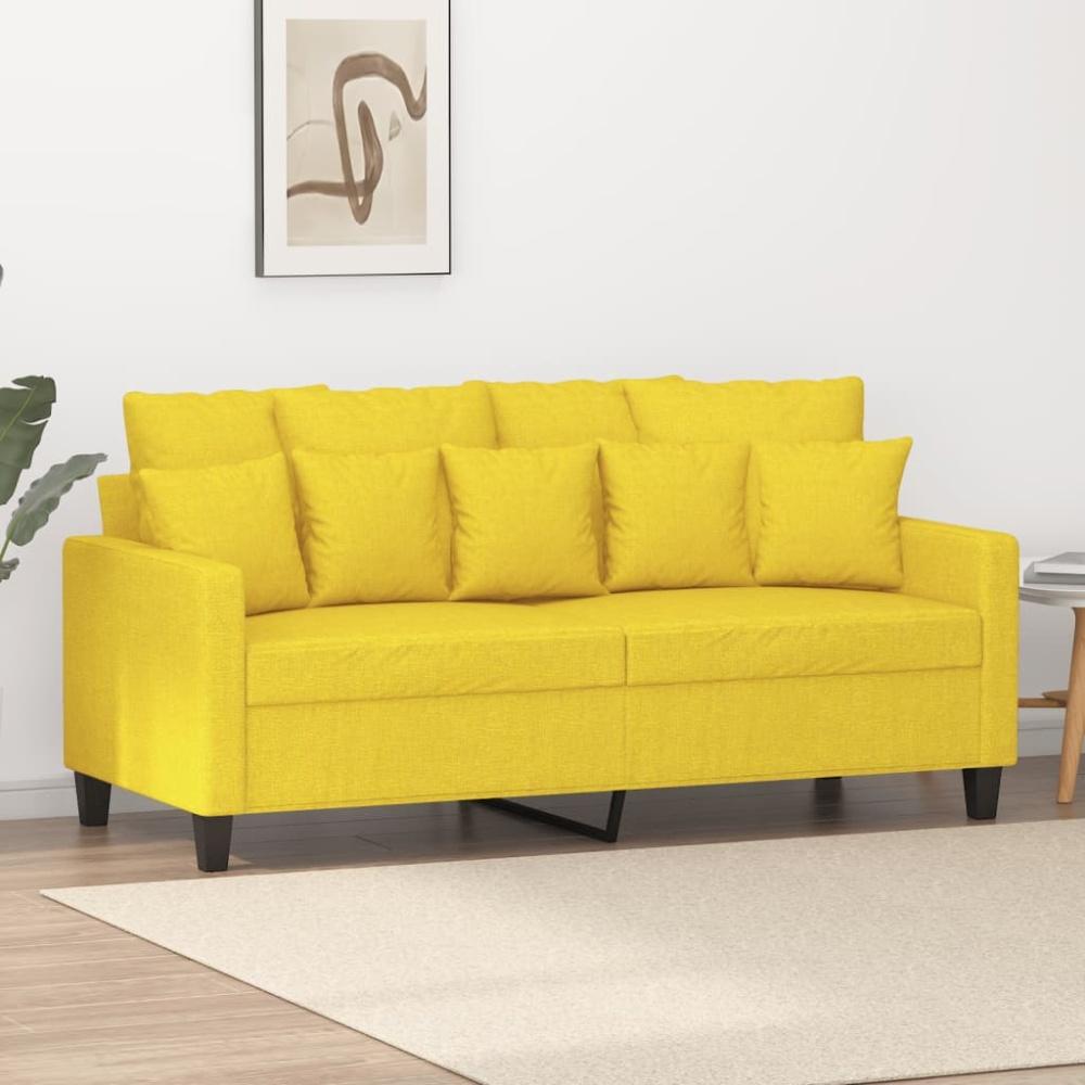 vidaXL 2-Sitzer-Sofa Hellgelb 140 cm Stoff 359272 Bild 1