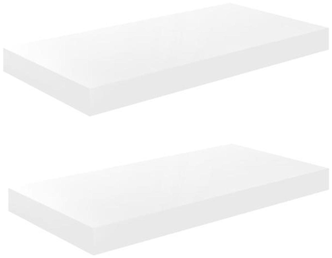 vidaXL Schweberegale 2 Stk. Hochglanz-Weiß 50x23x3,8 cm MDF 323746 Bild 1