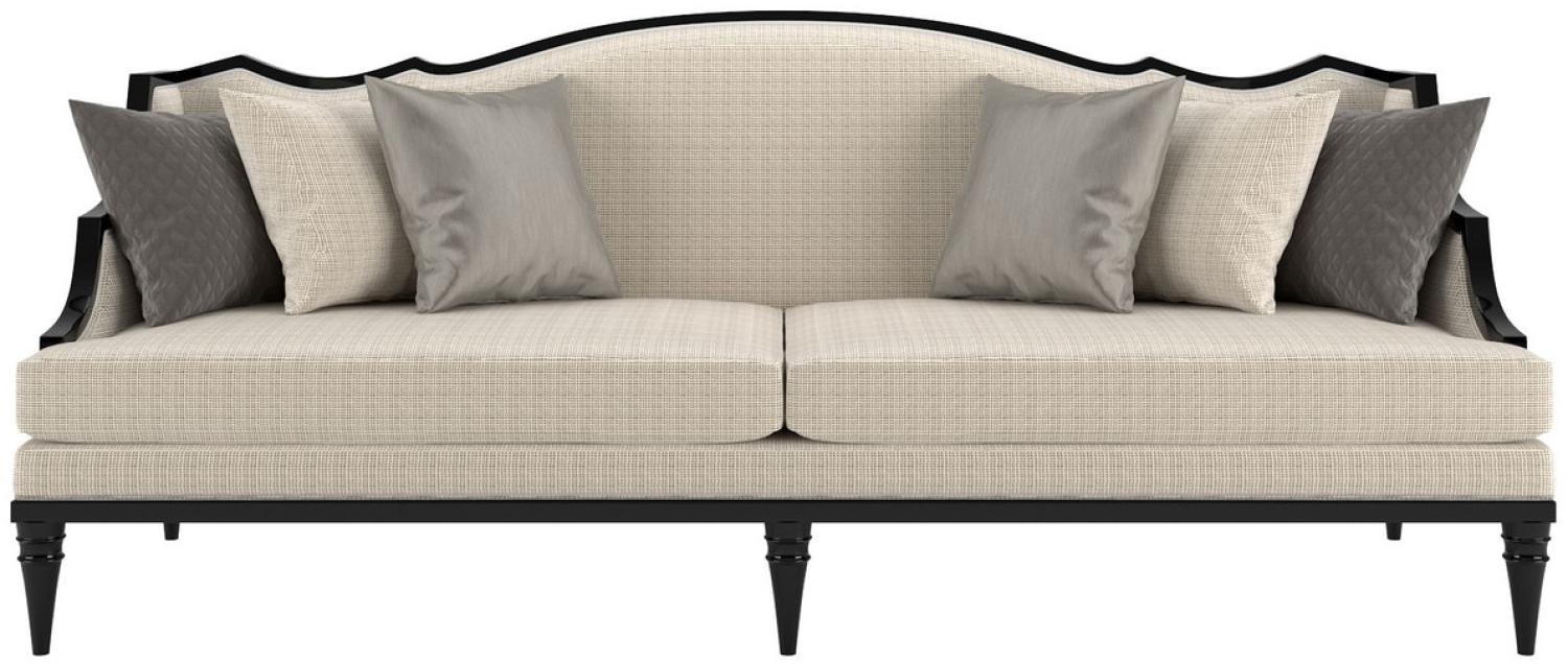 Casa Padrino Luxus Art Deco Wohnzimmer Sofa Beige / Schwarz 260 x 100 x H. 87 cm - Luxus Qualität - Art Deco Möbel Bild 1