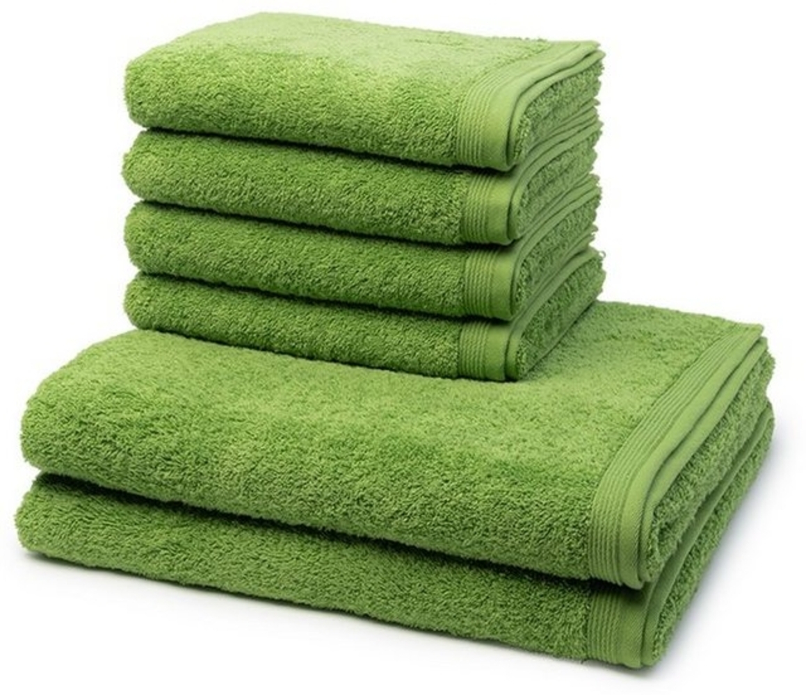 Möve Superwuschel 6 tlg. Frottier-Set - 4 X Handtuch (50 X 100cm), 2 X Duschtuch (80 X 150cm) - 520 g/m2 - Peridot Bild 1