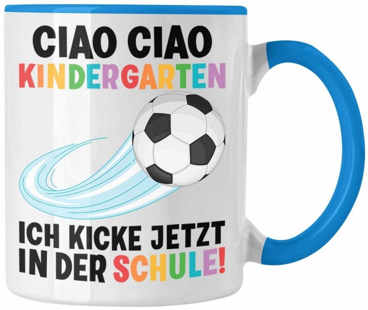 Trendation Tasse Trendation - Einschulung Junge Fußball Schulkind Geschenk für Schultüt Bild 1