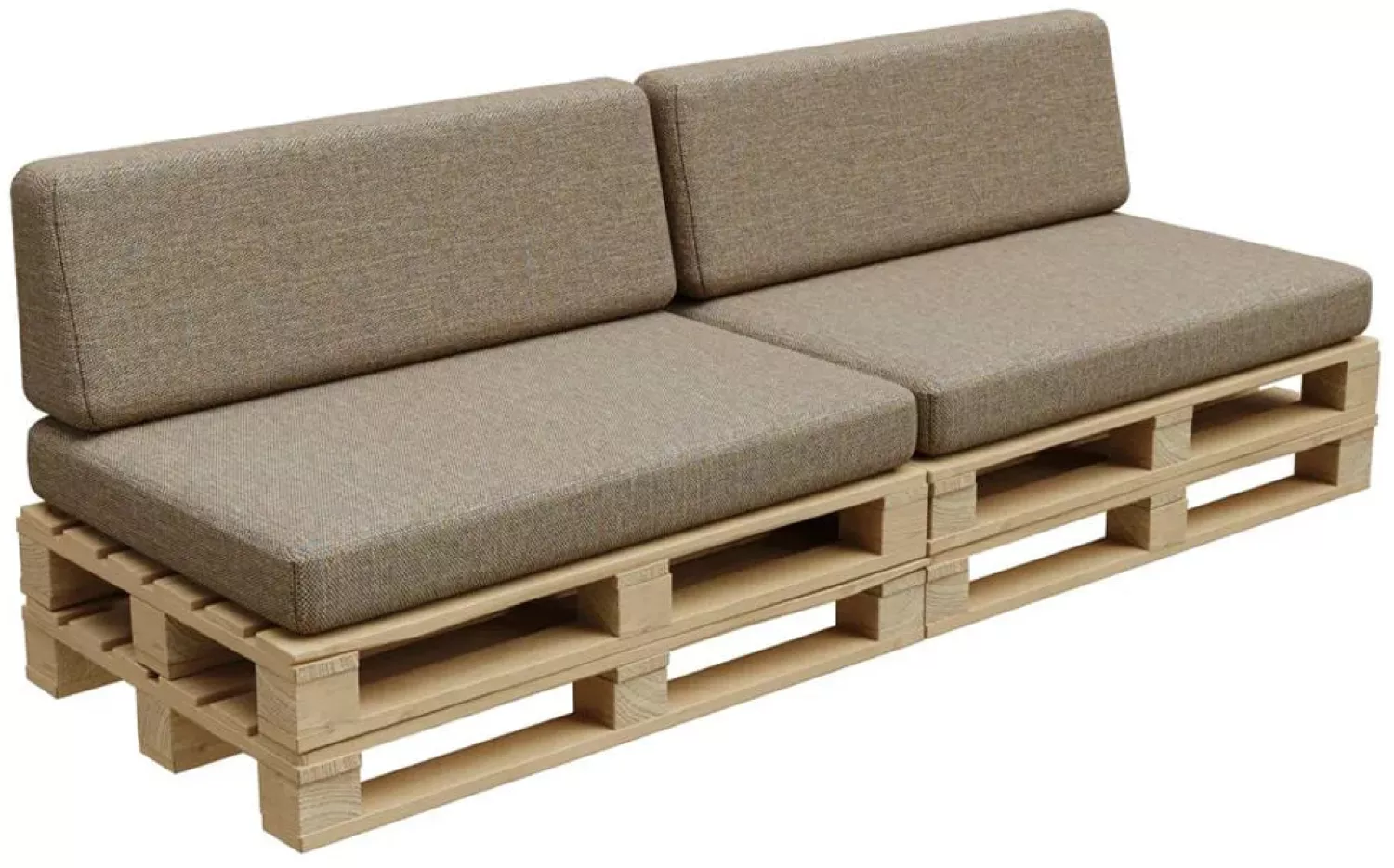 Gutekissen®, Palettenkissen, Palletenpolster, Gartenkissen, Palettenauflagen, Sofa, Kissen, Polster, Auflagen Indoor Outdoor PFBG (2X Set (120x80 + 120x35), Beige) Bild 1