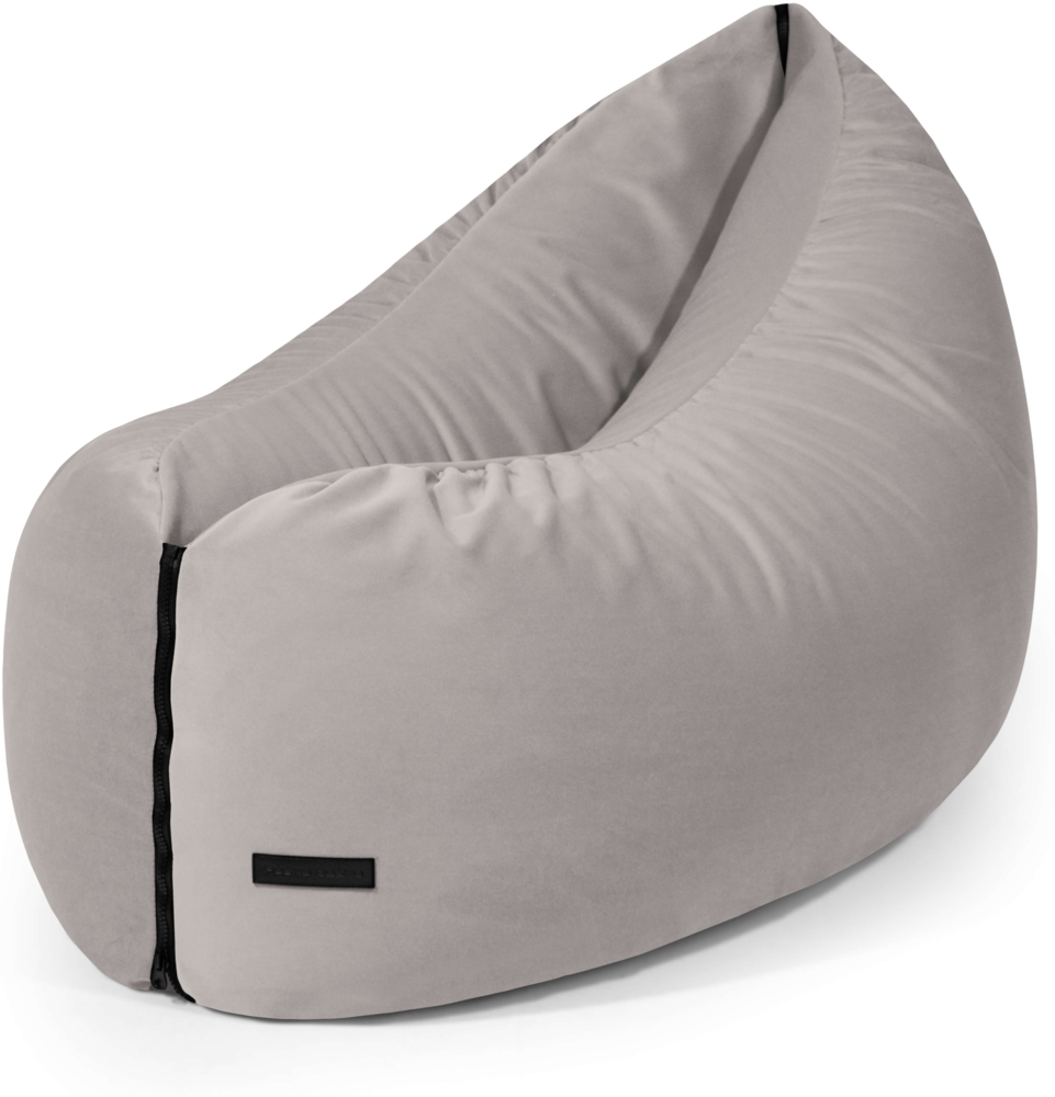 Sitzsack Clip Clap 115, Bezugstoff - Barcelona, 100% Polyester, White Grey, 75x115x90 Bild 1