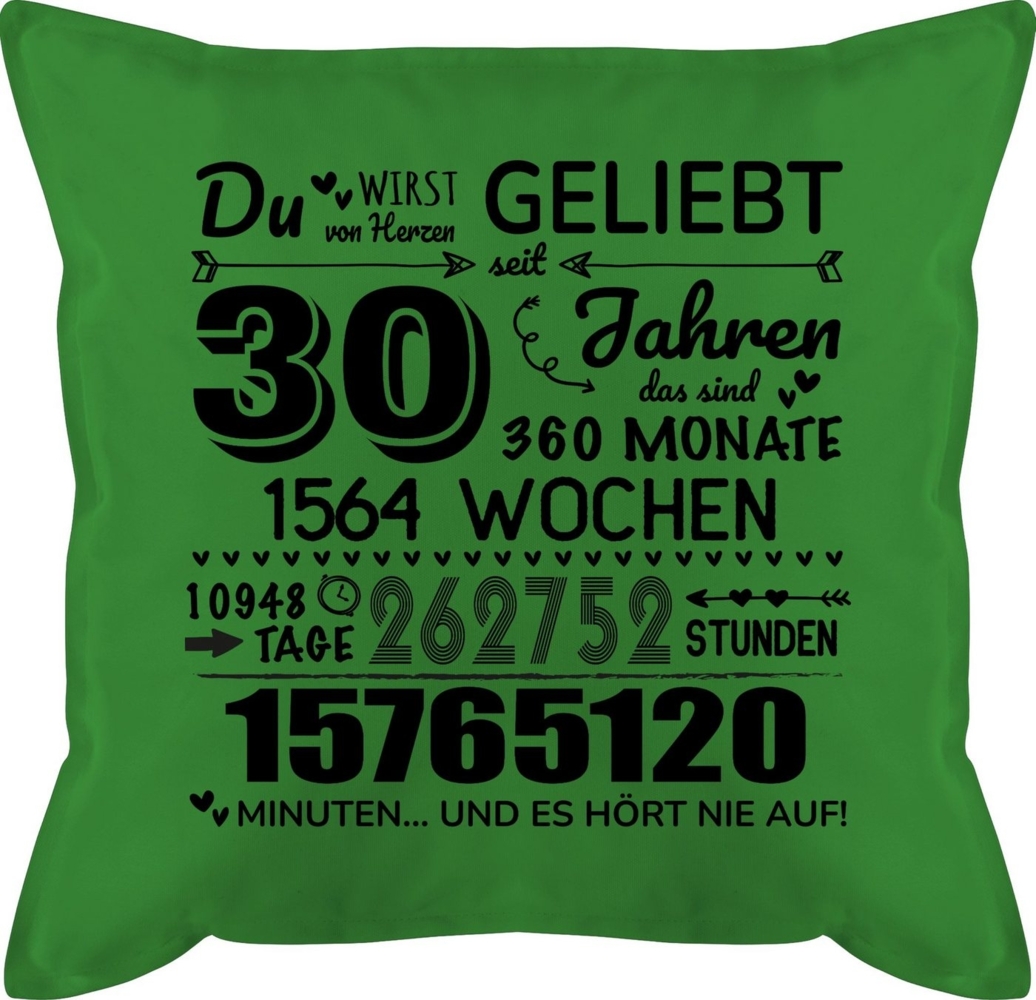 Shirtracer Dekokissen 30 Jahre - Du wirst von Herzen geliebt, 30. Geburtstag, 30 Jahre Geb, 30. Geburtstag Kissen Bild 1