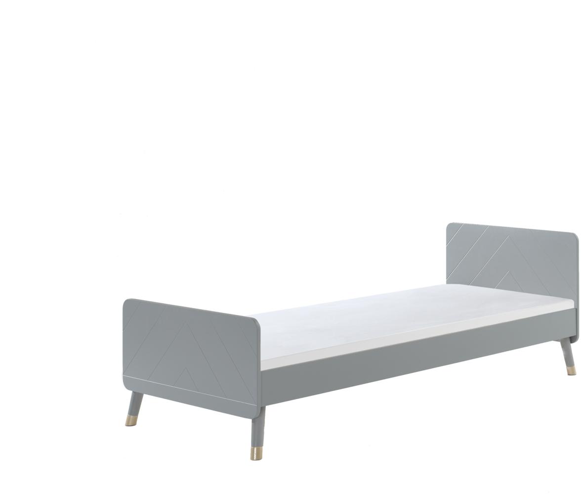 Einzelbett BILLY 90x200 cm MDF Grau Bild 1