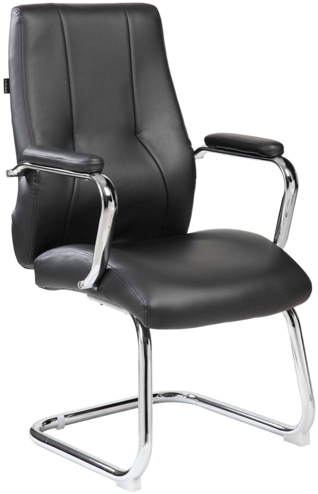 Dmora Stuhl Lucana, Wartezimmersitz mit Armlehnen für das Büro, Ergonomischer Wartesitz, 61x58h101 cm, Schwarz Bild 1