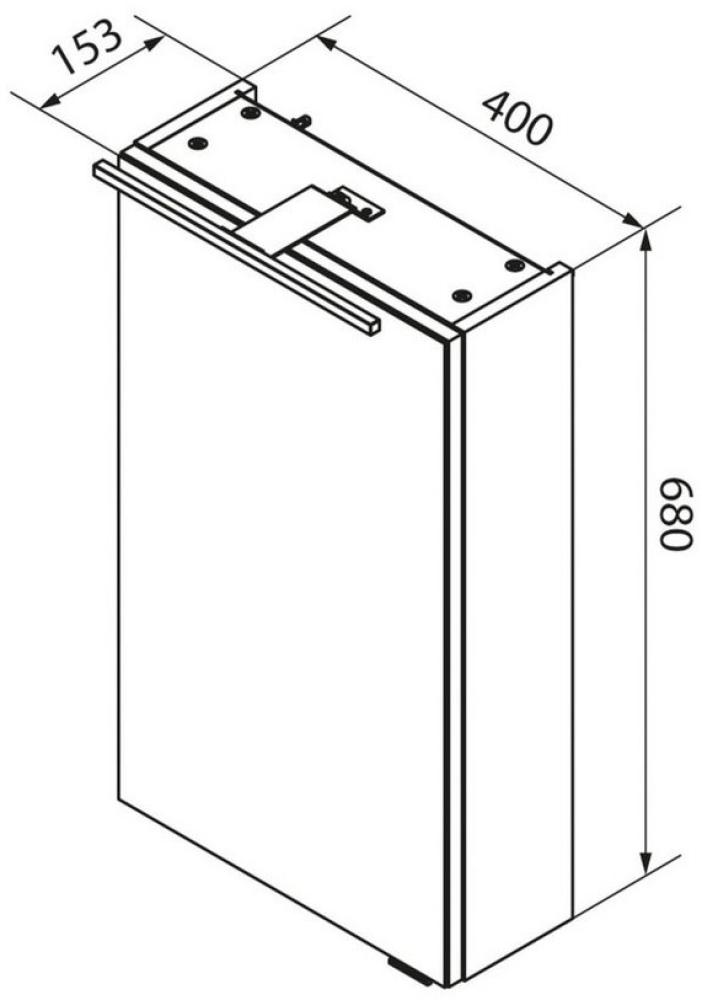 Fackelmann SBC MILANO Gäste-WC Spiegelschrank 40 cm, Braun hell, links Bild 1