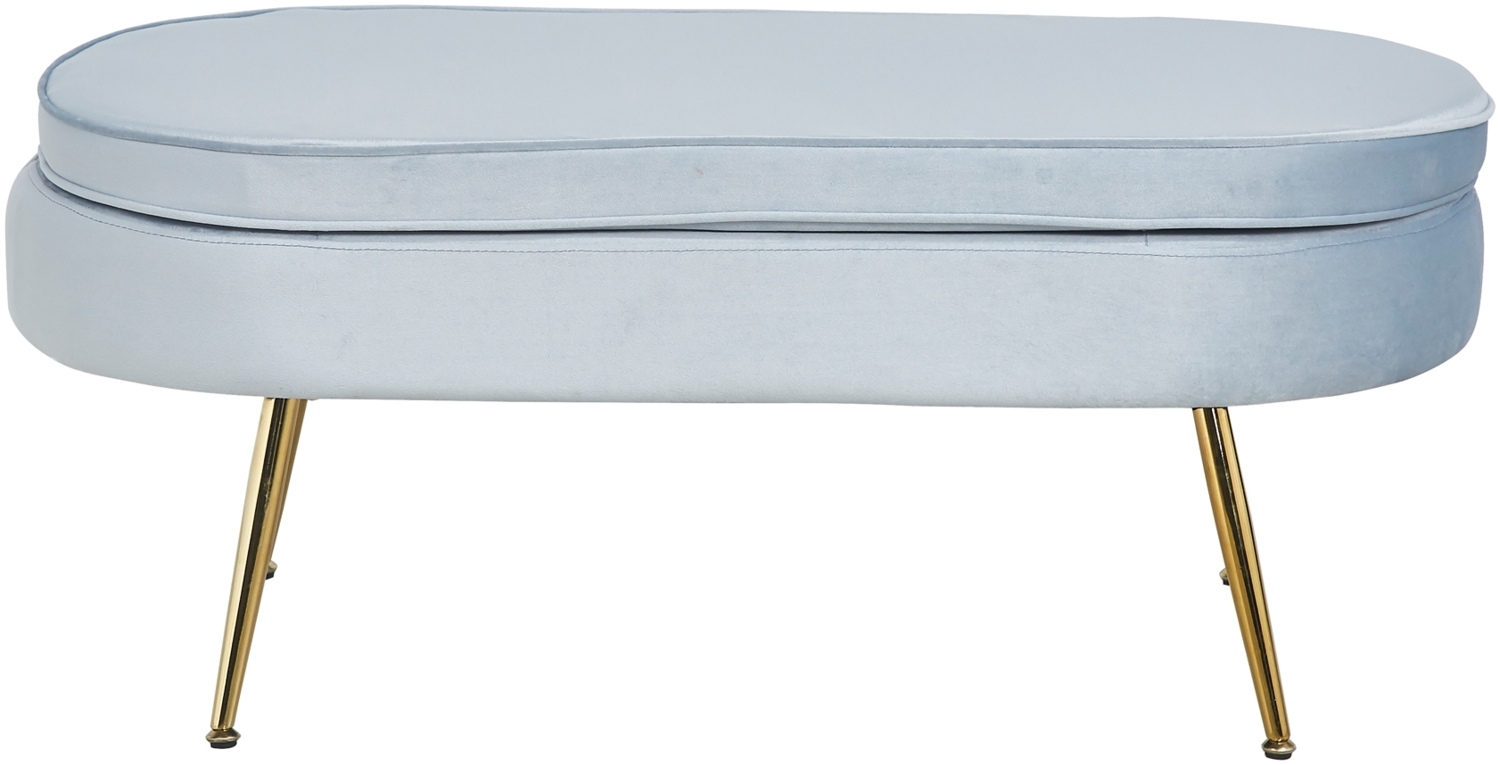Sitzpouf Oval Samt Hellgrau 99 x 44 x 40 cm Bild 1