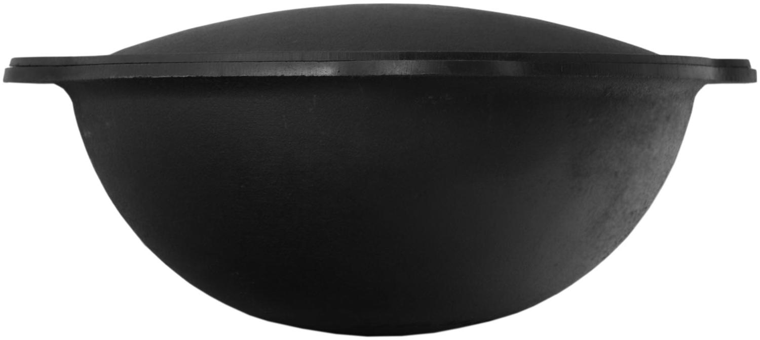 Gusseisen Kasan 12L rund NAMANGAN mit Deckel-Grillplatte Campingtopf Kazan WOK Kessel Camping BBQ Asia Bild 1