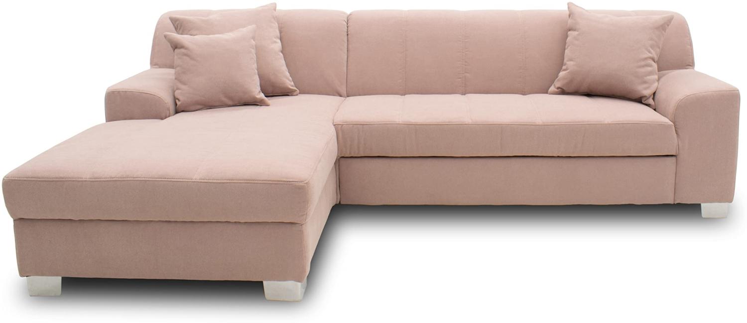 DOMO Collection Capri Ecksofa | Eckcouch in L-Form, Polsterecke Sofa Garnitur, rosa, 239x152x75 cm Bild 1