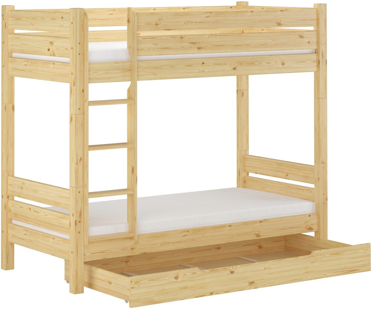 Etagenbett Kiefer natur 80x190 Zubehör wählbar Stockbett Hochbett teilbar V-60.16-08-190T100Rollrost. Matratzen und Bettkasten inkl. Bild 1