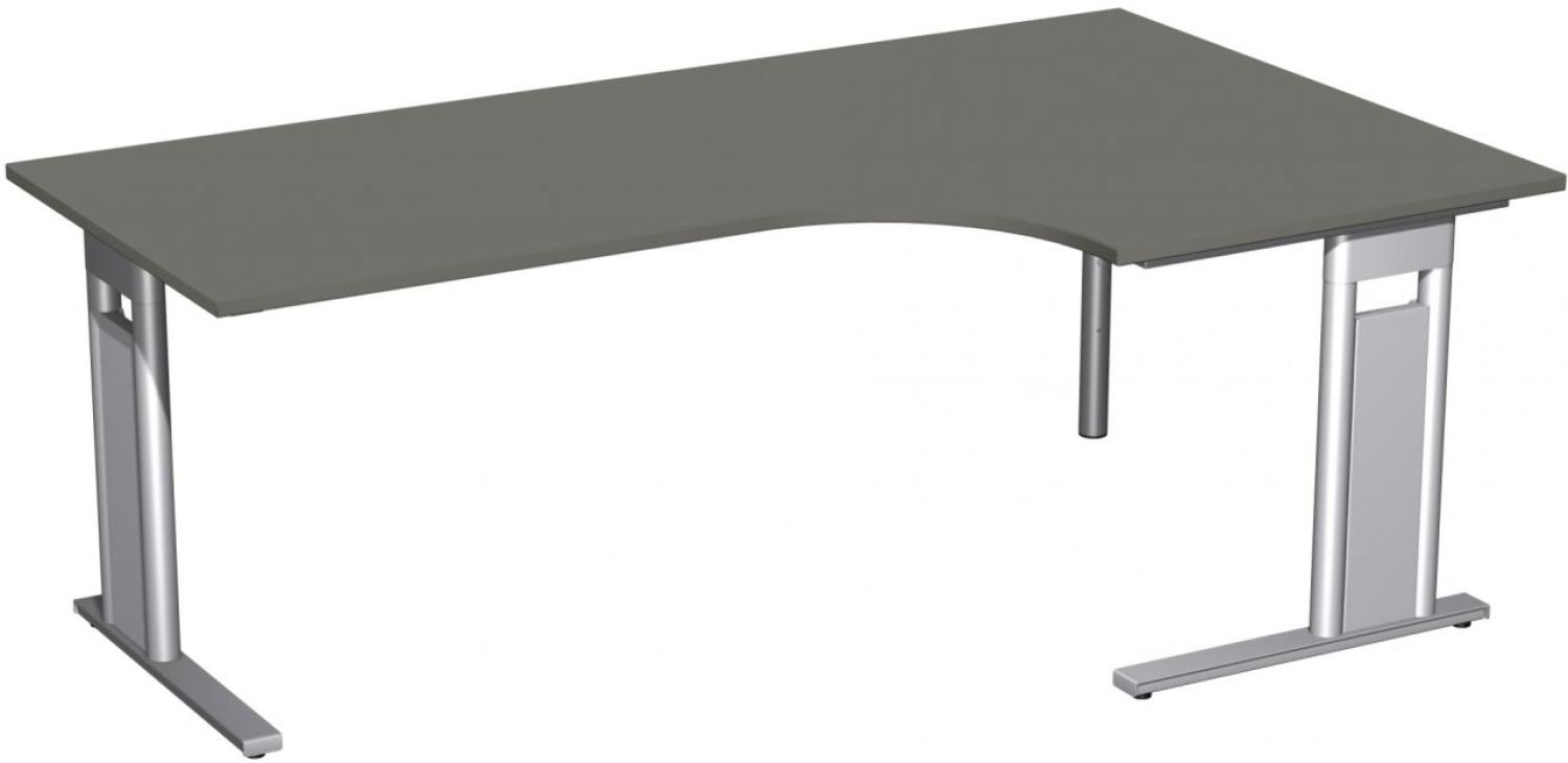 PC-Schreibtisch rechts, 200x120cm, Graphit / Silber Bild 1