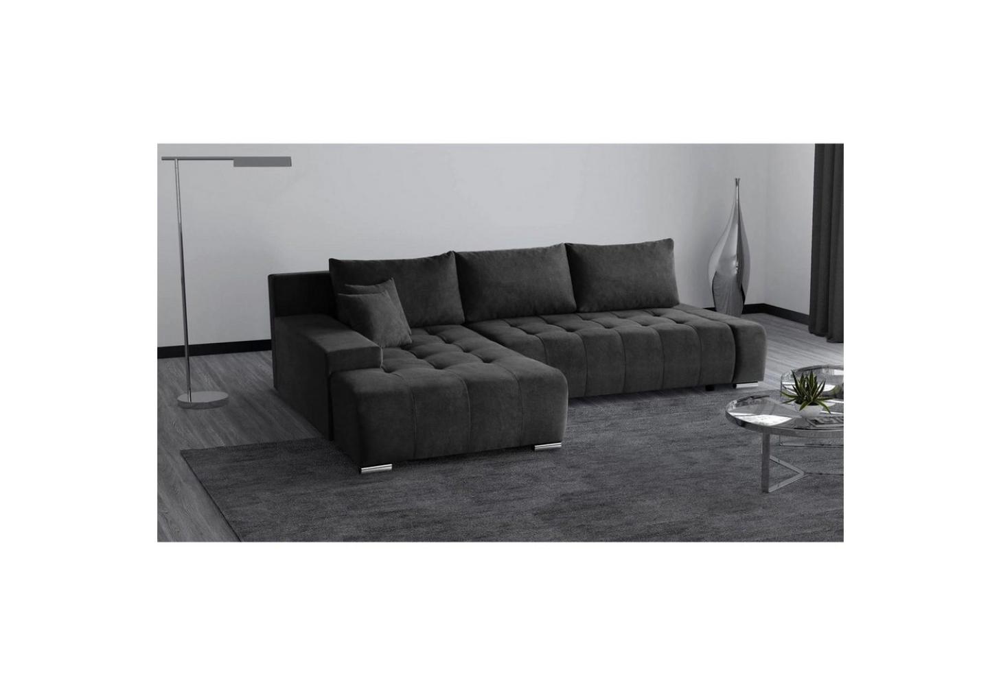 Beautysofa Ecksofa DRACO mit Schlaffunktion, mit Bettkasten, Ecke mit Einfügung Bild 1