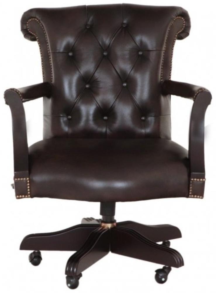Bürostuhl Chesterfield Court aus echtem Rindsleder Braun Bild 1